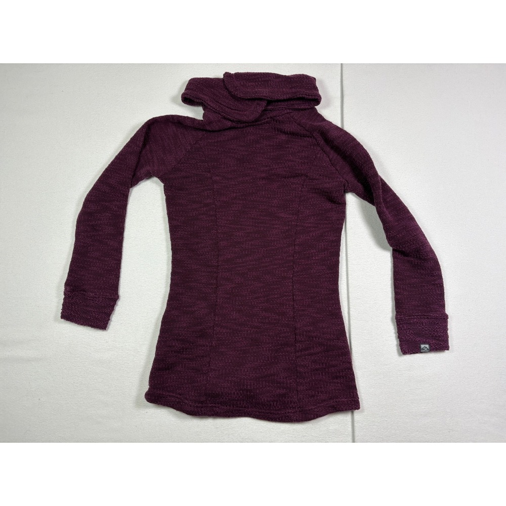 Storm Creek Womens XS Plum Purple Cowl Neck Tunic Pullover Toggle Pocket Sweater - Picture 2 of 6